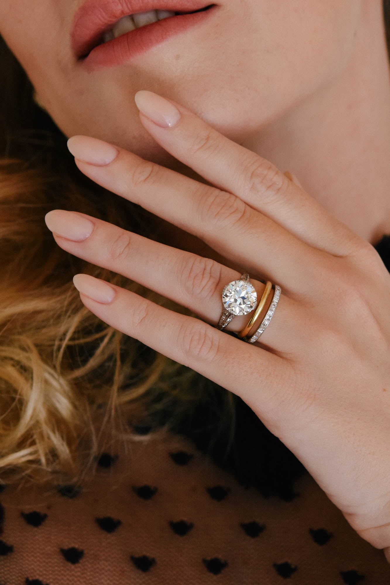 Vintage Two Stone Hexagon Diamond Engagement Ring – Vintage Diamond Ring